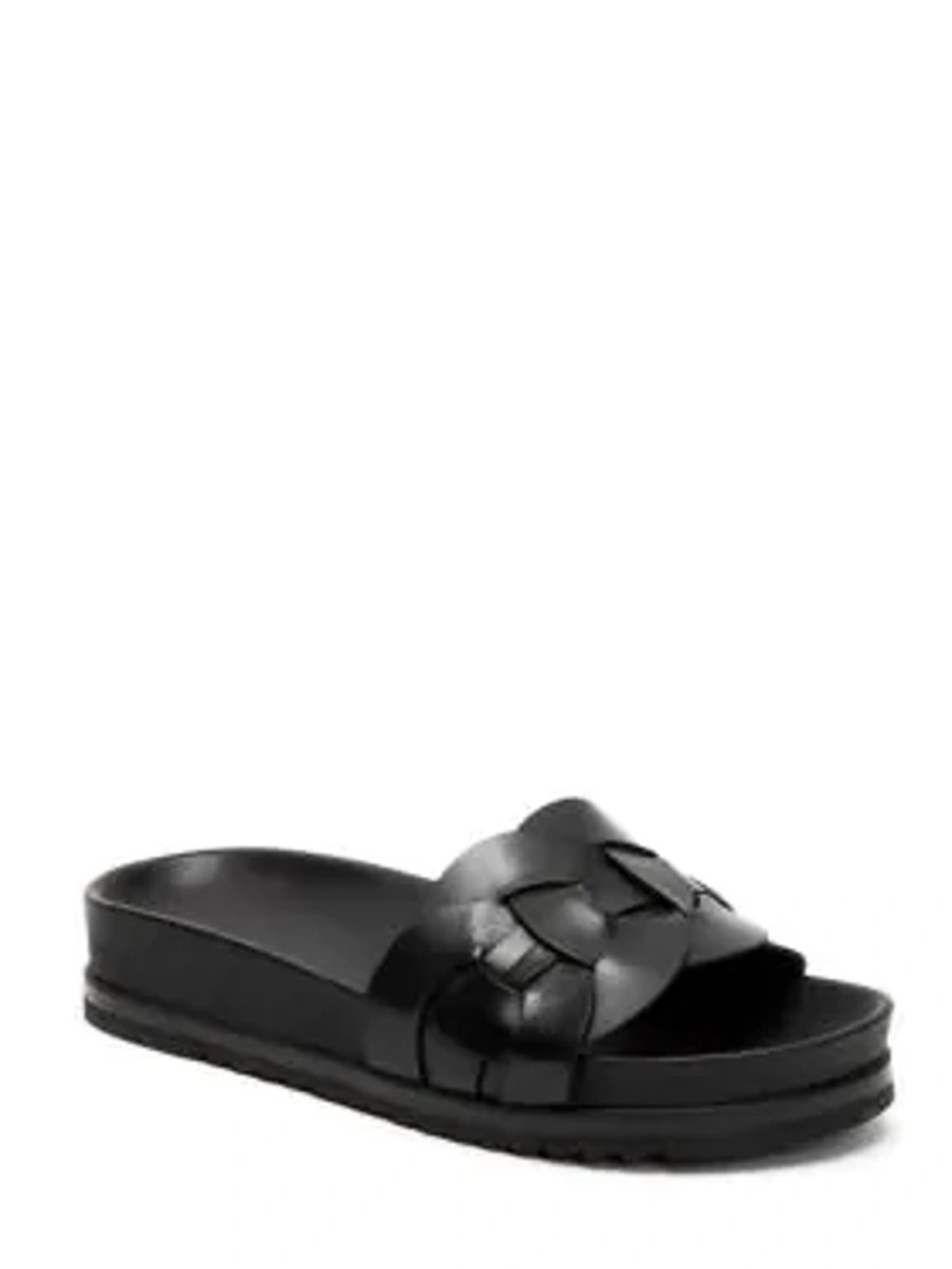 FRYE Lily Woven Ring Pool Slide Sandals, Black